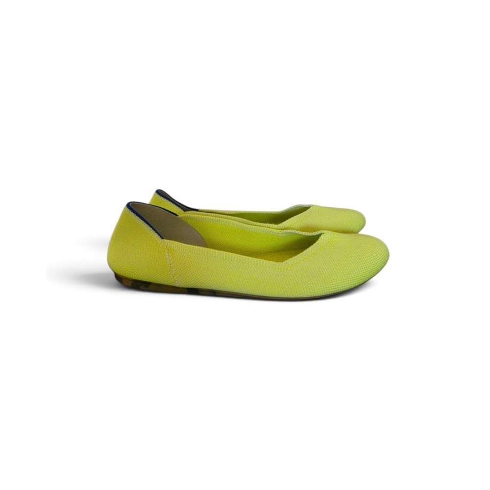 Rothys Electric Lime/Lemon Yellow Green Old Money Maximalist Ballet Flats sz 8.5